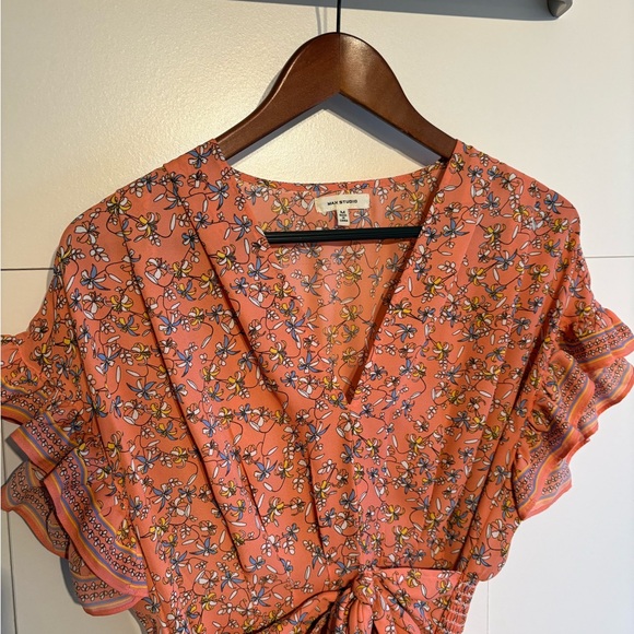 Max Studio Coral Floral Midi Dress - Picture 7 of 8